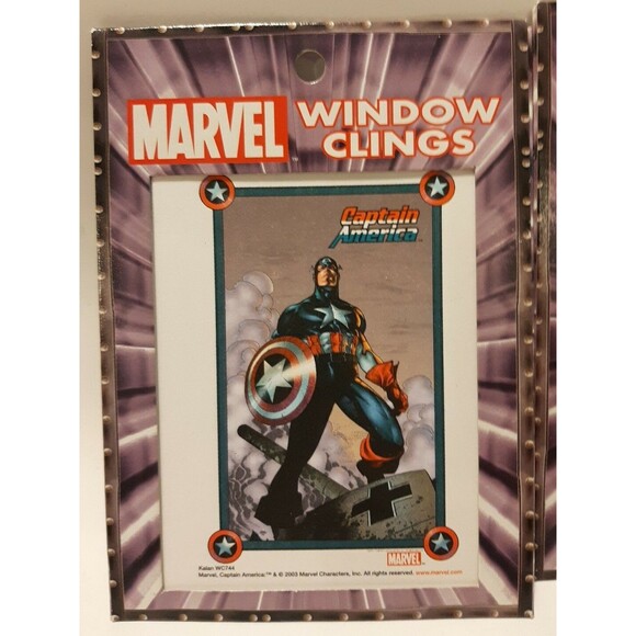New 2003 Marvel Kalan Window Clings Decal Captain America Hulk Avengers MCU Gift - Picture 2 of 8
